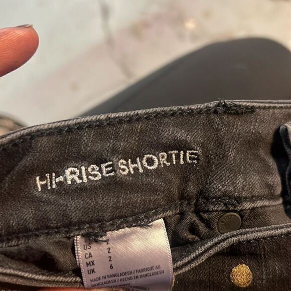 Size 2 Custom Spring Bubbles Black American Eagle Denim Highwaisted Shor… - Picture 4 of 4